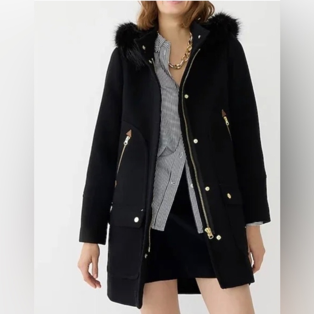 J Crew Chateau Parka in Italian Stadium Cloth Wool - Picture 2 of 7